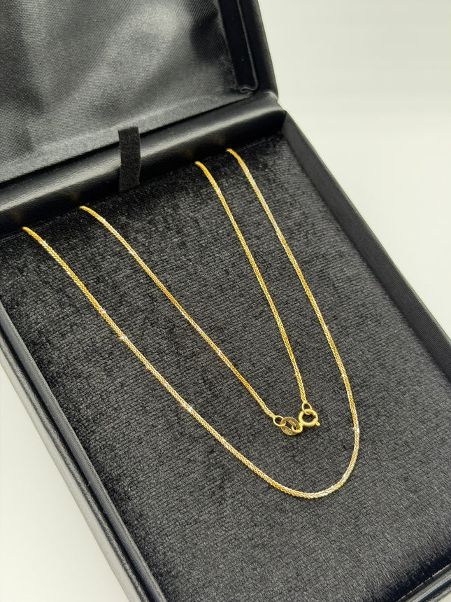 Cadena It mini franco Oro amarillo y Oro blanco 18k +3 / 2,32 Gr / 1 mm / 60 Cm