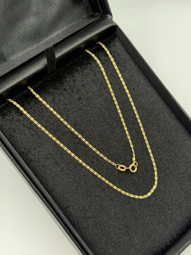 Cadena It plana Tres oros 18k +3 / 2,38 Gr / 1,4 mm / 60 Cm