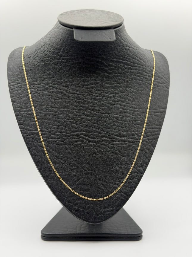 Cadena It plana Tres oros 18k +3 / 2,38 Gr / 1,4 mm / 60 Cm
