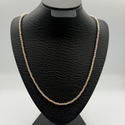 Cadena It especial graduable Oro blanco y Oro rosa 18k 18,89 Gr / 3 mm / 55 Cm