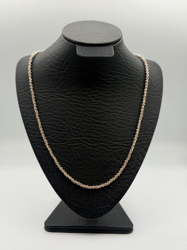 Cadena It especial graduable Oro blanco y Oro rosa 18k 18,89 Gr / 3 mm / 55 Cm