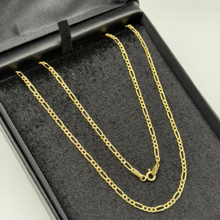 Cadena It figaro 3x1 Oro amarillo 18k +2 / 3,21 Gr / 2,4 mm / 60 Cm