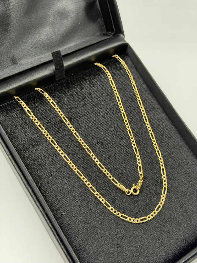 Cadena It figaro 3x1 Oro amarillo 18k +2 / 3,21 Gr / 2,4 mm / 60 Cm