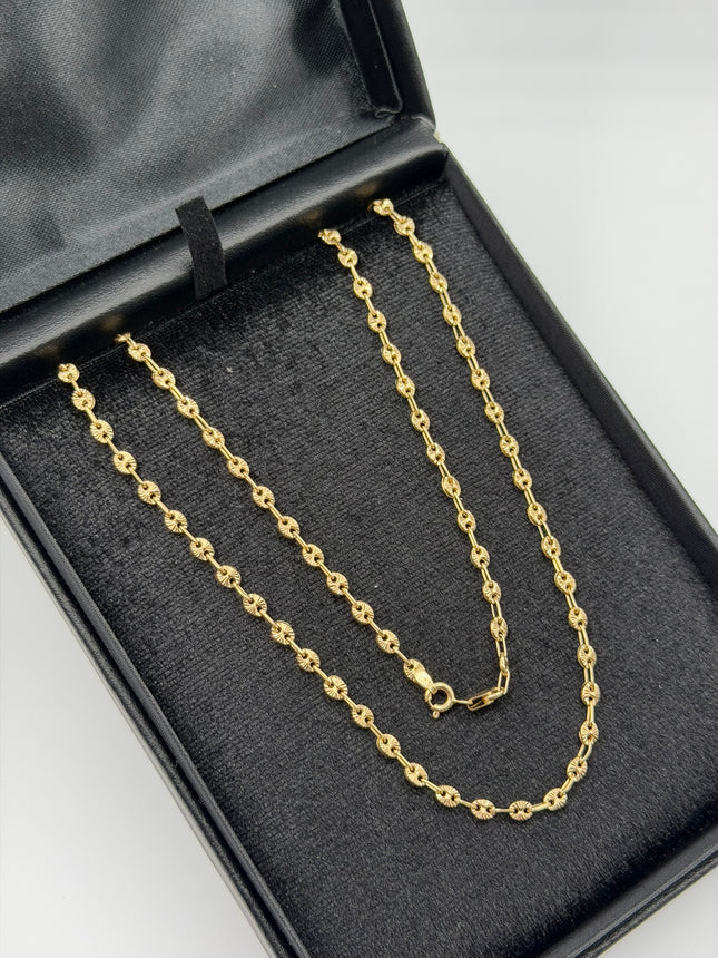 Cadena baby gc diamantada Oro amarillo 18k 6,80 Gr / 3,4 mm / 55 Cm