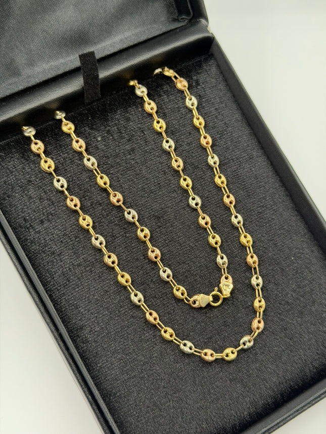 Cadena gc lisa Tres oros 18k 6,17 Gr / 4 mm / 50 Cm Broche 0,10