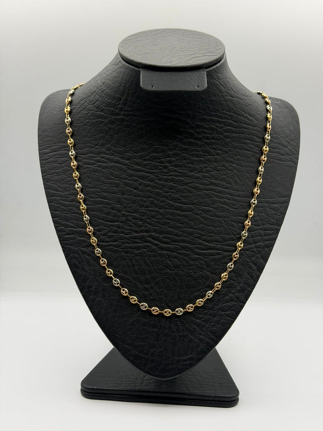Cadena gc lisa Tres oros 18k 6,17 Gr / 4 mm / 50 Cm Broche 0,10
