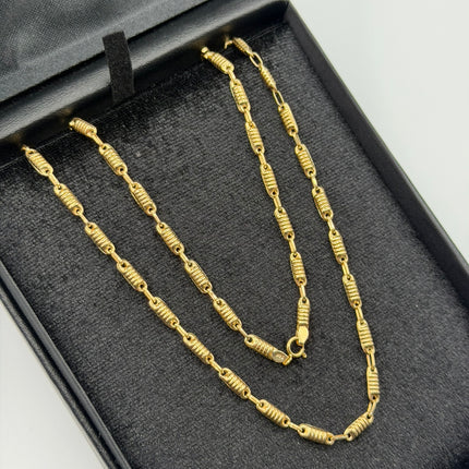 Cadena Rústica barriles Oro amarillo 18k 5,27 Gr / 4 mm / 50 Cm Broche 0,10