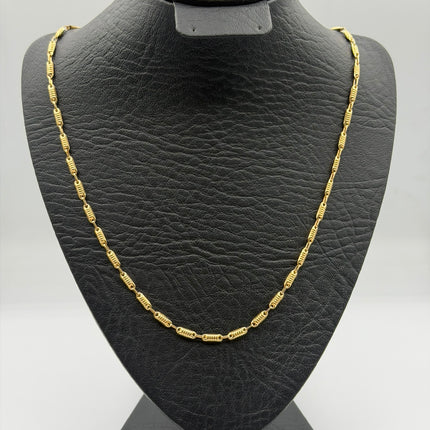 Cadena Rústica barriles Oro amarillo 18k 5,27 Gr / 4 mm / 50 Cm Broche 0,10