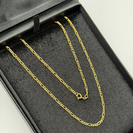 Cadena It figaro 3x1 Oro amarillo 18k 2,62 Gr / 2,4 mm / 50 Cm
