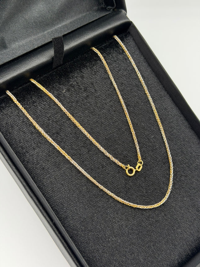 Cadena It franco Oro amarillo y Oro blanco 18k +3 / 1,85 Gr / 1,5 mm / 50 Cm
