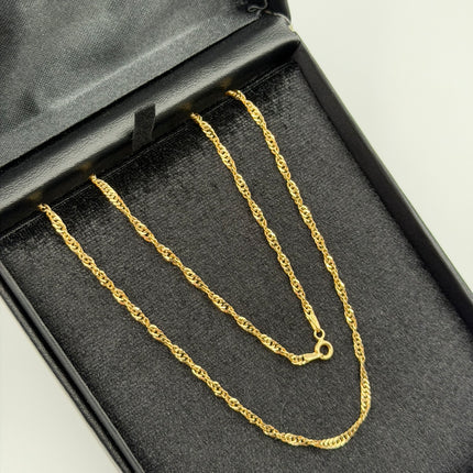 Cadena It tejido Singapur Oro amarillo 18k +3 / 1,95 Gr / 2,3 mm / 45 Cm
