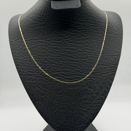 Cadena It plana Oro amarillo y Oro blanco 18k +3 / 1,51 Gr / 1,45 mm / 45 Cm