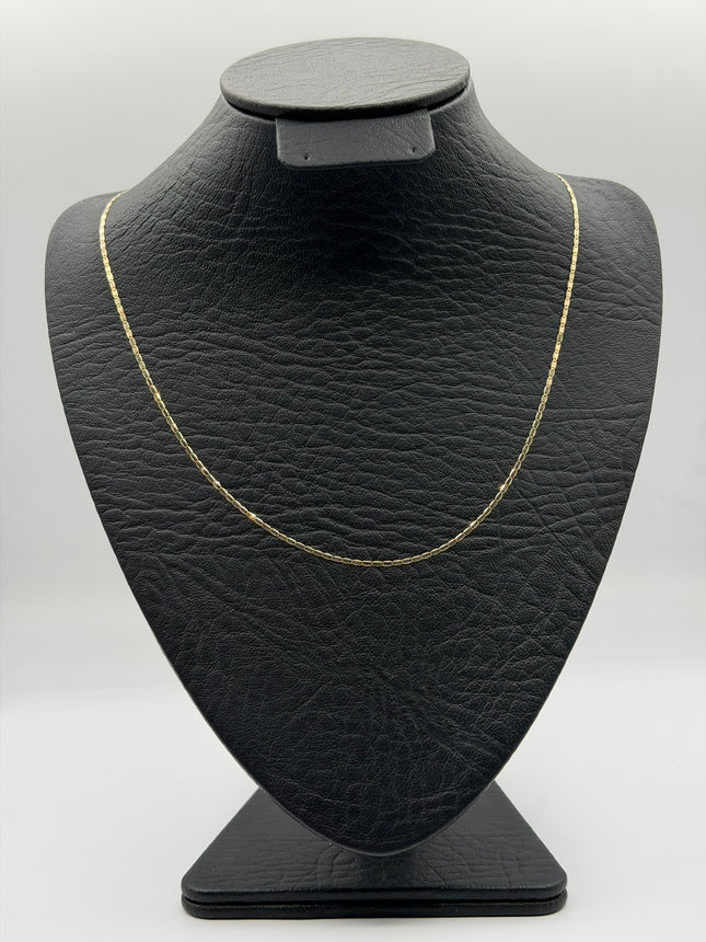 Cadena It plana Oro amarillo y Oro blanco 18k +3 / 1,51 Gr / 1,45 mm / 45 Cm