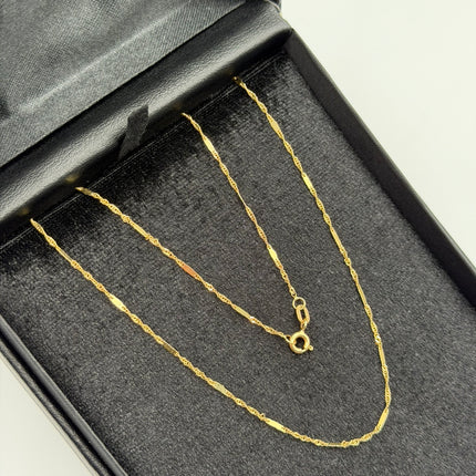 Cadena It singapur plana Oro amarillo 18k +3 / 1,39 Gr / 1,48 mm / 45 Cm
