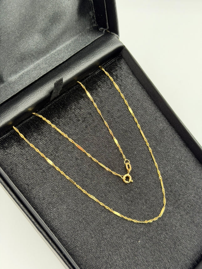 Cadena It singapur plana Oro amarillo 18k +3 / 1,39 Gr / 1,48 mm / 45 Cm